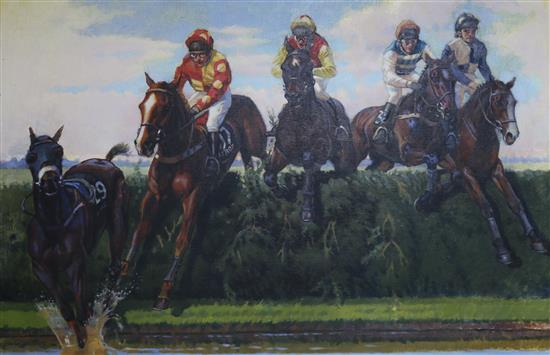 William Nassau (1926-2001) Four Riders, One Riderless 19.5 x 29.5in.
